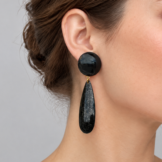 Jennies Glittered Black / Small Drop