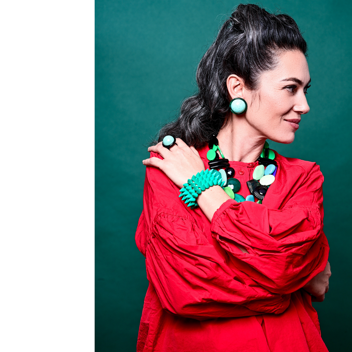 כפתור טורקיז וירוק