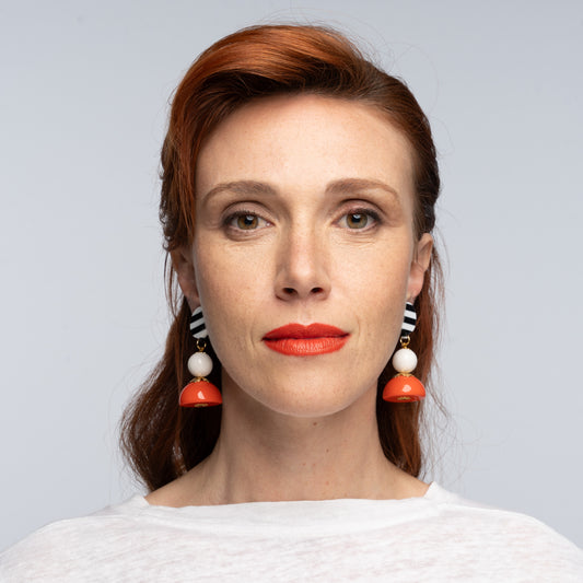 Carla Orange & White