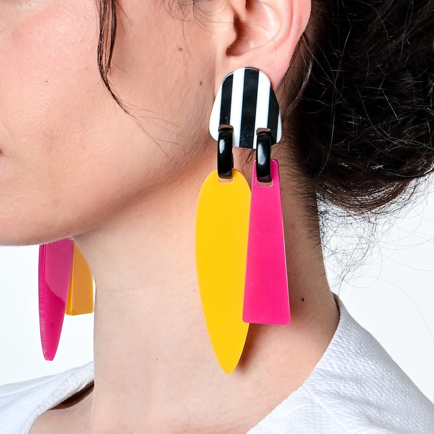 פוקסיה/צהוב/פסים