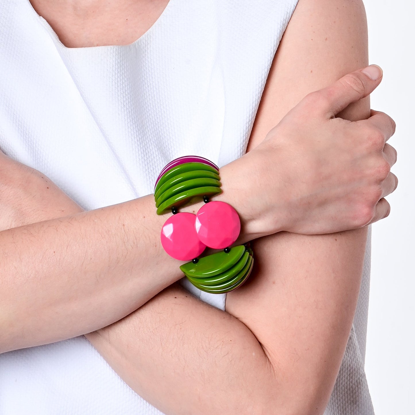 ירוק פוליה/פוקסיה/שחור-לבן