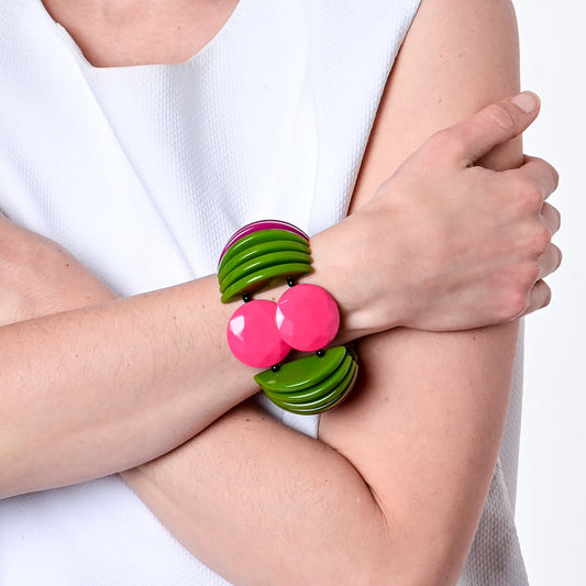 ירוק פוליה/פוקסיה/שחור-לבן