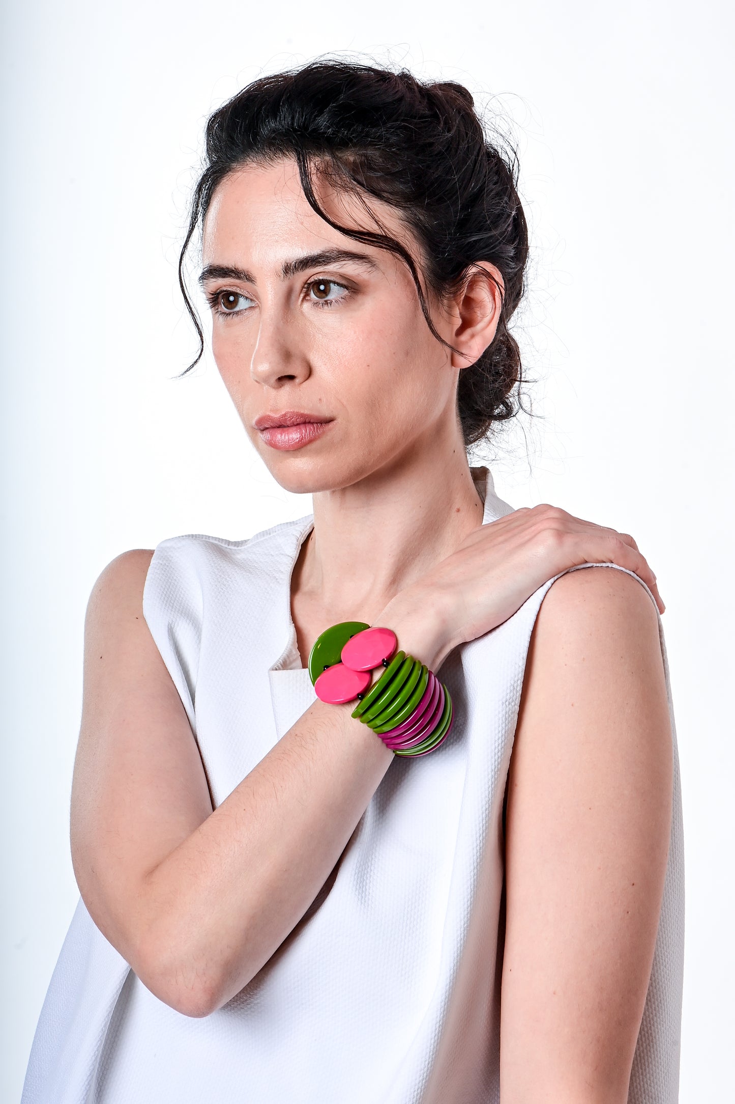 ירוק פוליה/פוקסיה/שחור-לבן