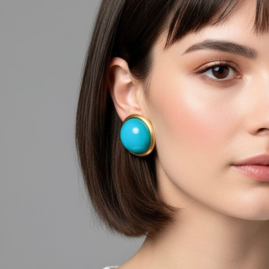 Button Turquoise & Gold