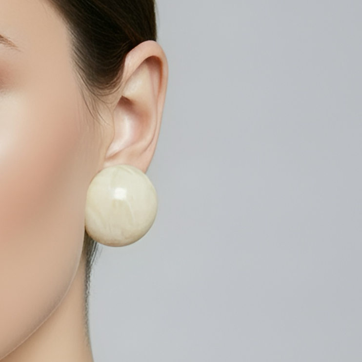 Button Marbled Beige
