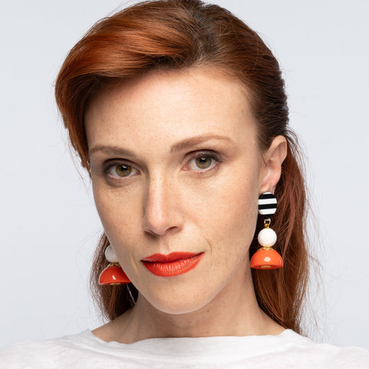 Carla Orange & White