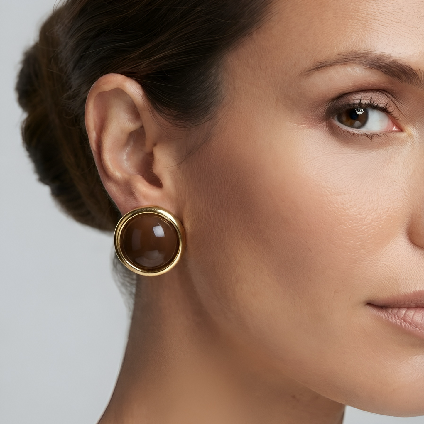 Button Brown with Gold