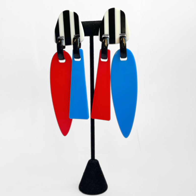 Fea Ciel/Red/BW Stripes